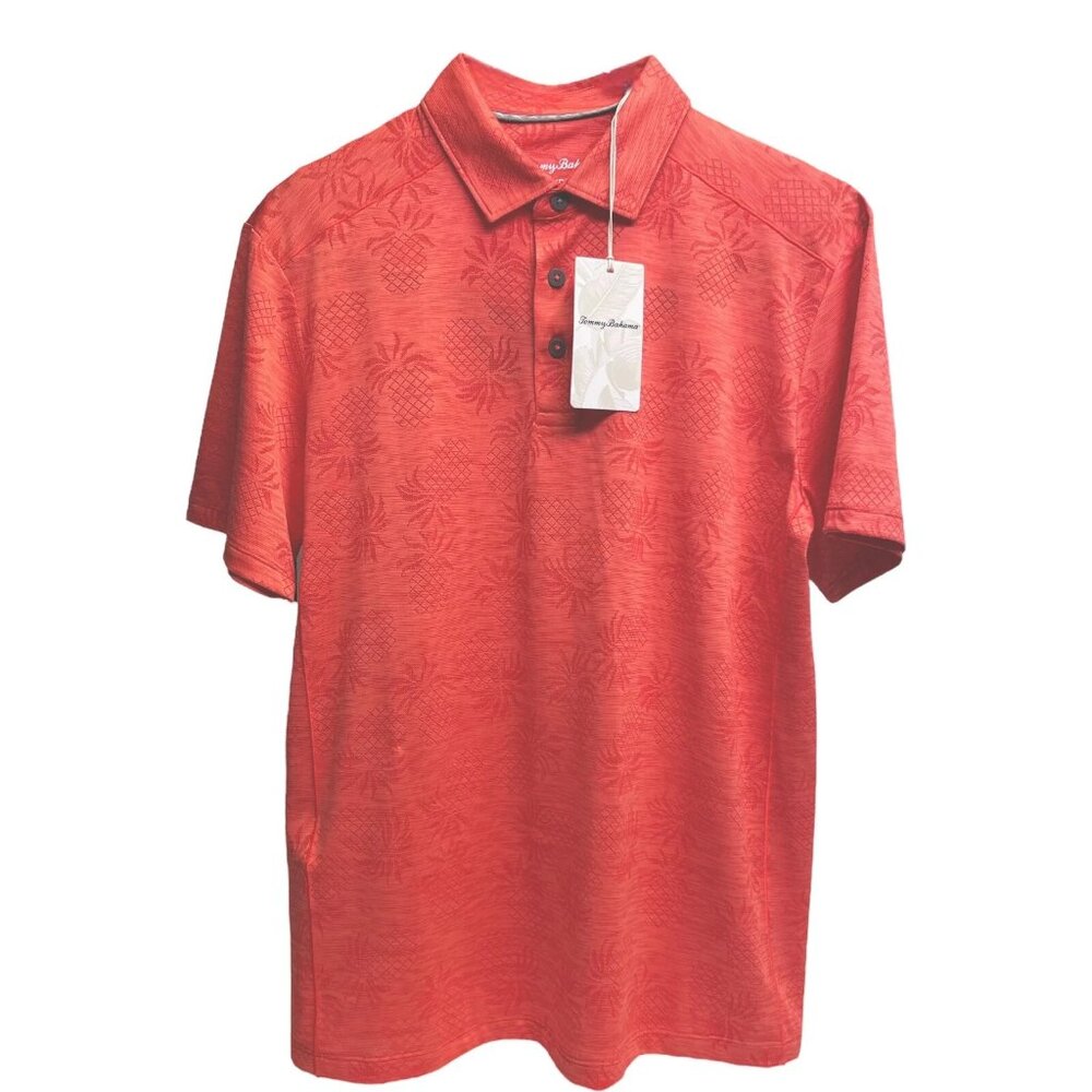 Tommy Bahama Men’s Small IslandZone Pineapple Palm Coast Polo Mango Tango Short